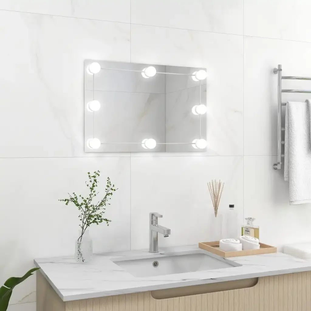 miroir mural rectangulaire avec lumières led décoratif pour intérieur - vue 7 sur 7