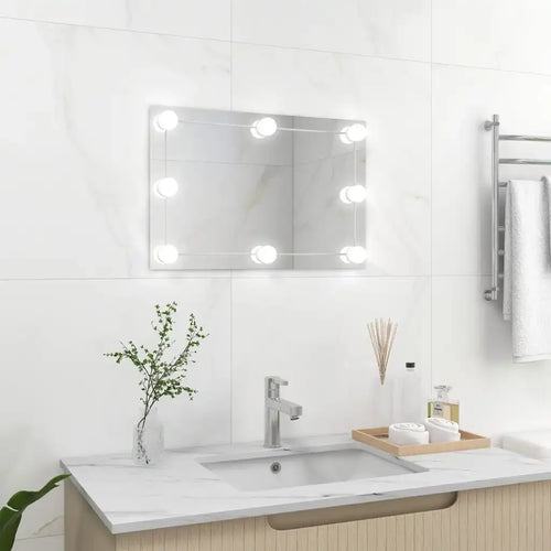 miroir mural rectangulaire avec lumières led décoratif pour intérieur - vue 7 sur 7