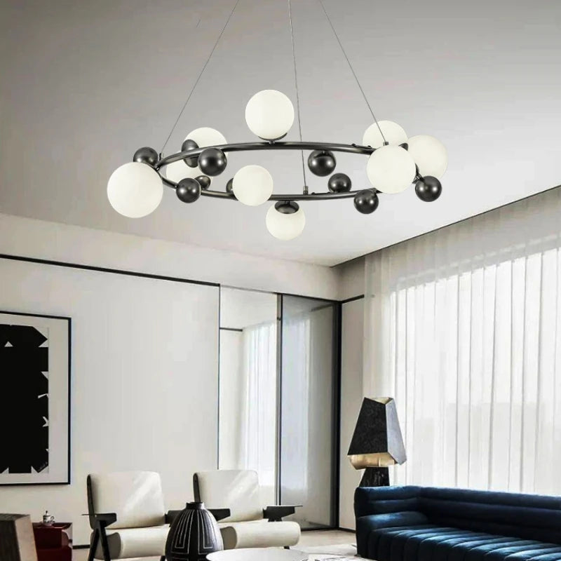 suspension nordique en métal et verre décoratif pour intérieur - vue 5 sur 13