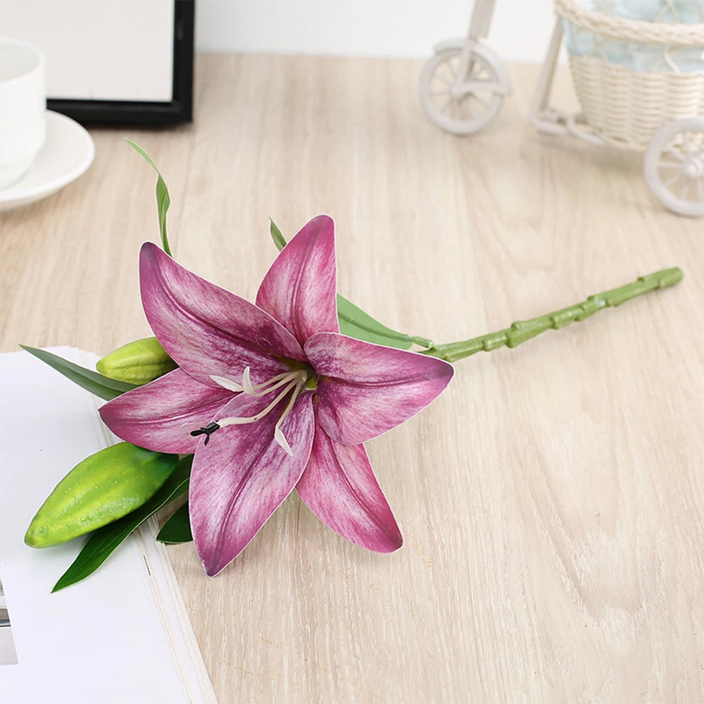 fleurs artificielles de lys pour décoration de jardin et mariage - vue 13 sur 13
