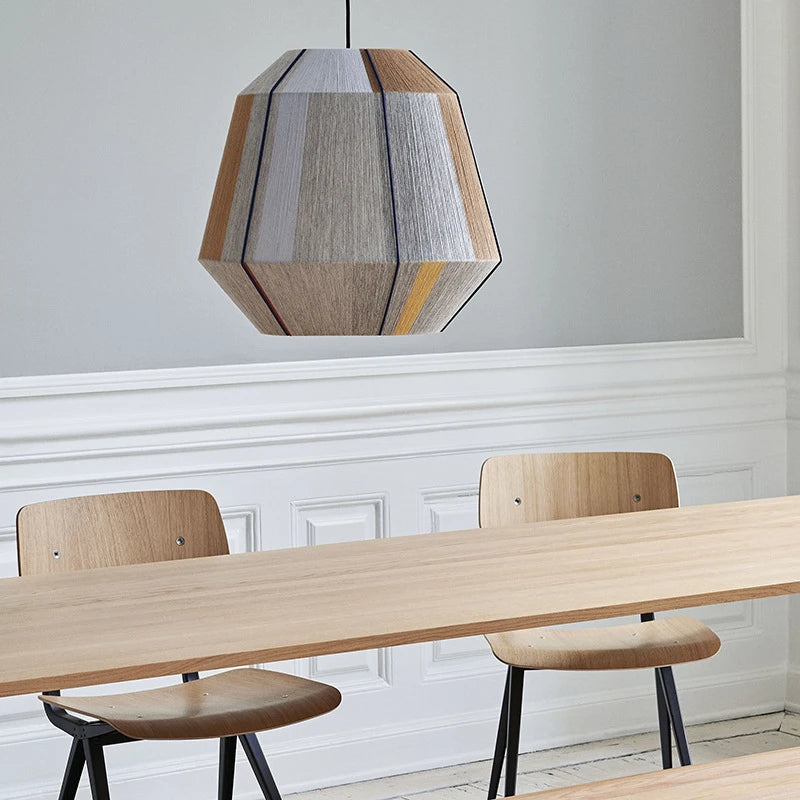 Suspension LOFT japonais rétro en bois bambou design - vue 4 sur 24
