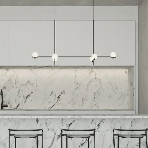 lustre led en boule de verre style nordique pour intérieur - vue 5 sur 14