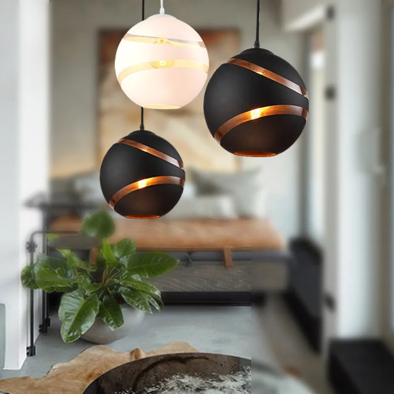 suspension nordiques modernes en verre pour décoration loft bar - vue 4 sur 8