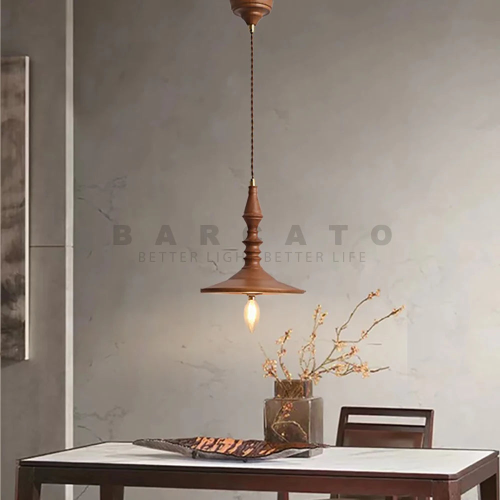 Éclairage intérieur moderne bois luminaire suspendu en bois nordique Restaurant Bar à côté de la lumière lustre ombre bois E14 110 V 220 V - vue 4 sur 8