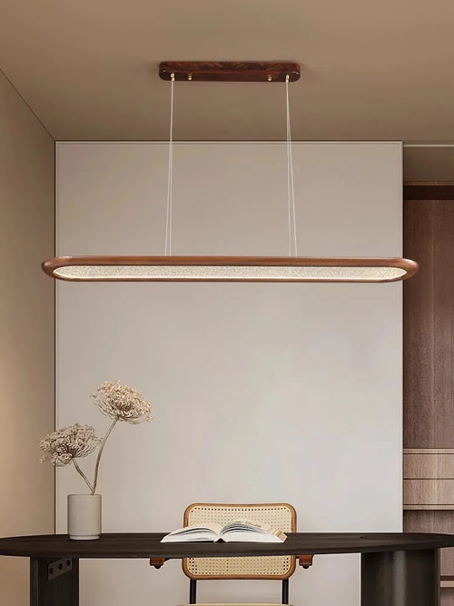 Suspension moderne en noyer pour bar led décoratif - vue 6 sur 9