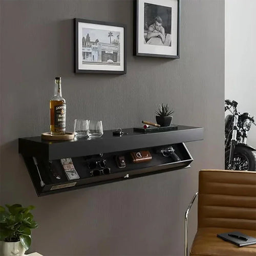 solution de rangement murale étagère design avec compartiment secret - vue 7 sur 9