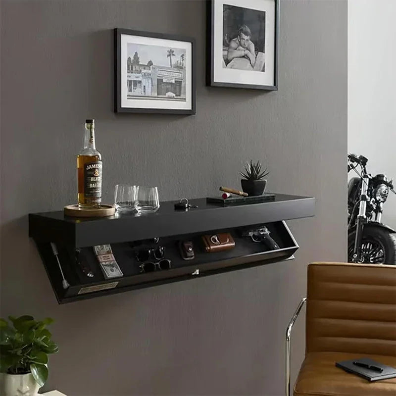solution de rangement murale étagère design avec compartiment secret - vue 6 sur 9