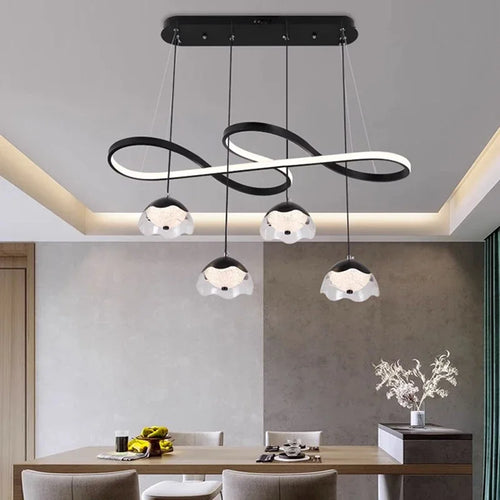 lustre led décoratif moderne pour éclairage intérieur suspendu - vue 5 sur 8
