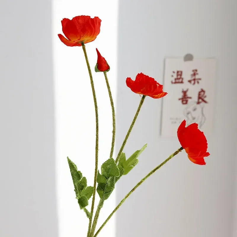 fleurs artificielles coquelicots pour mariage et décoration intérieure - vue 18 sur 25