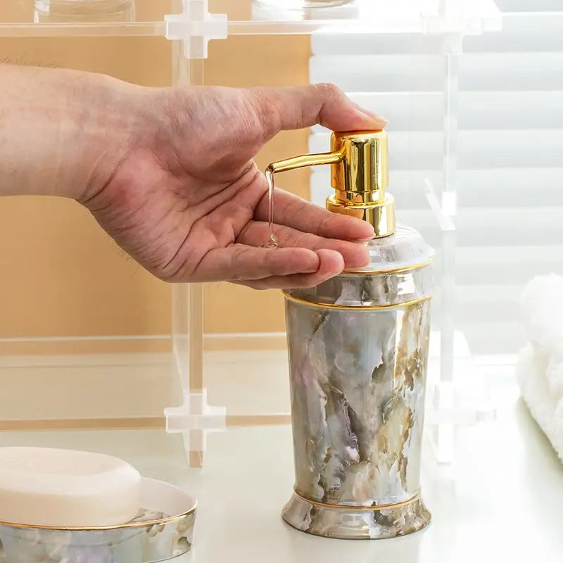 distributeur de savon céramique pour gel douche et désinfectant - vue 3 sur 30