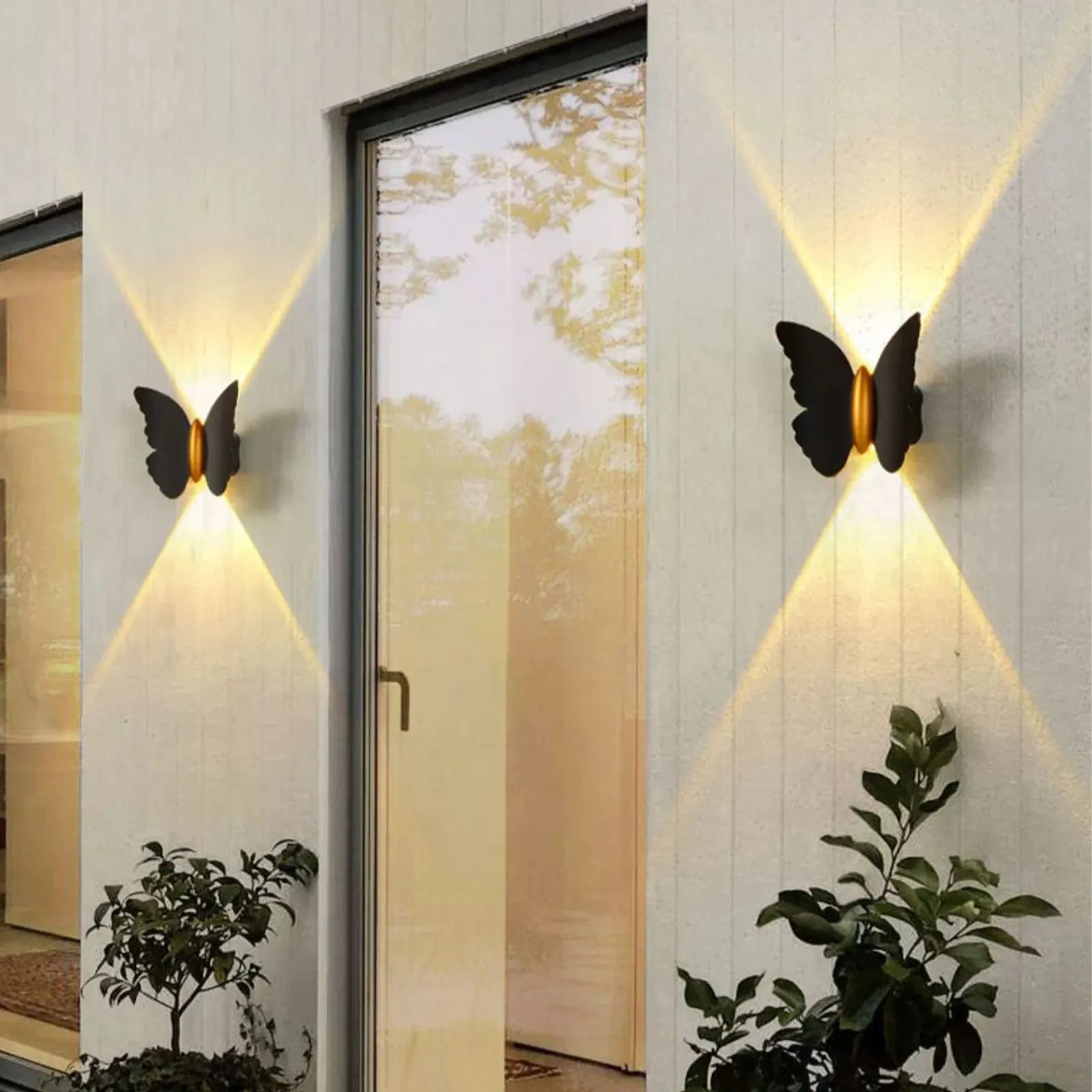 Appliques murales LED modernes 12W IP65 applique murale en métal LED lumières en aluminium LED applique murale papillon blanc LED pour ampoules LED - vue 1 sur 8