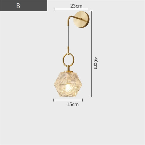 applique murale led en cuivre et verre style nordique moderne - vue 10 sur 12