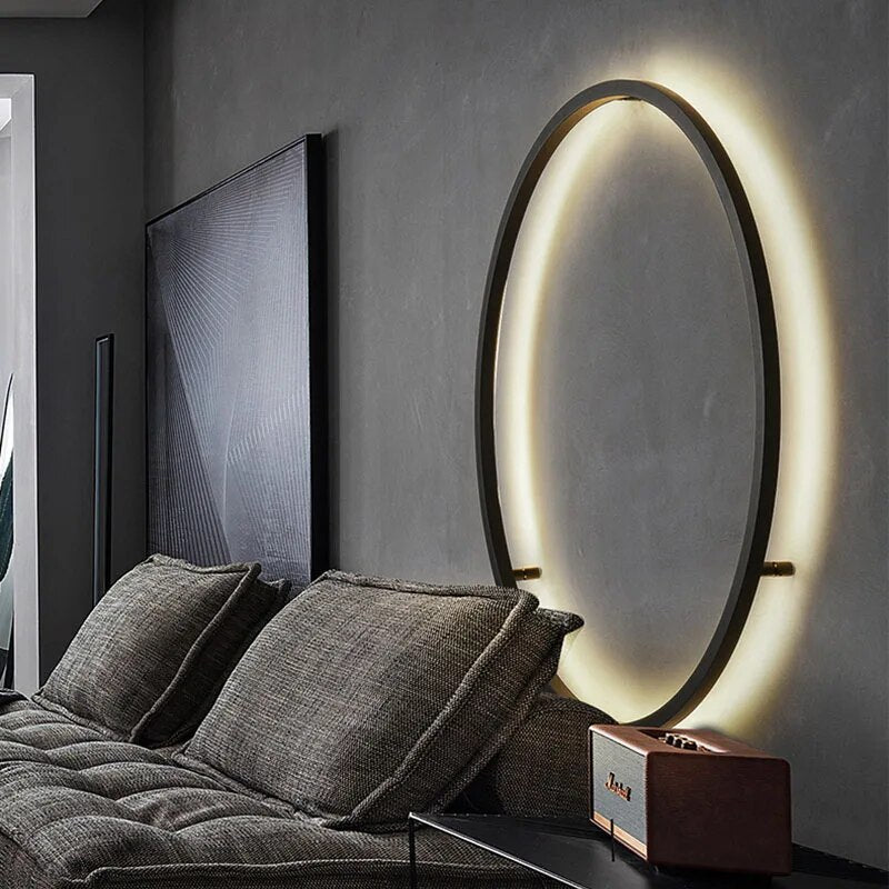 applique murale led lumières intérieur cercle fond décoration - vue 3 sur 23