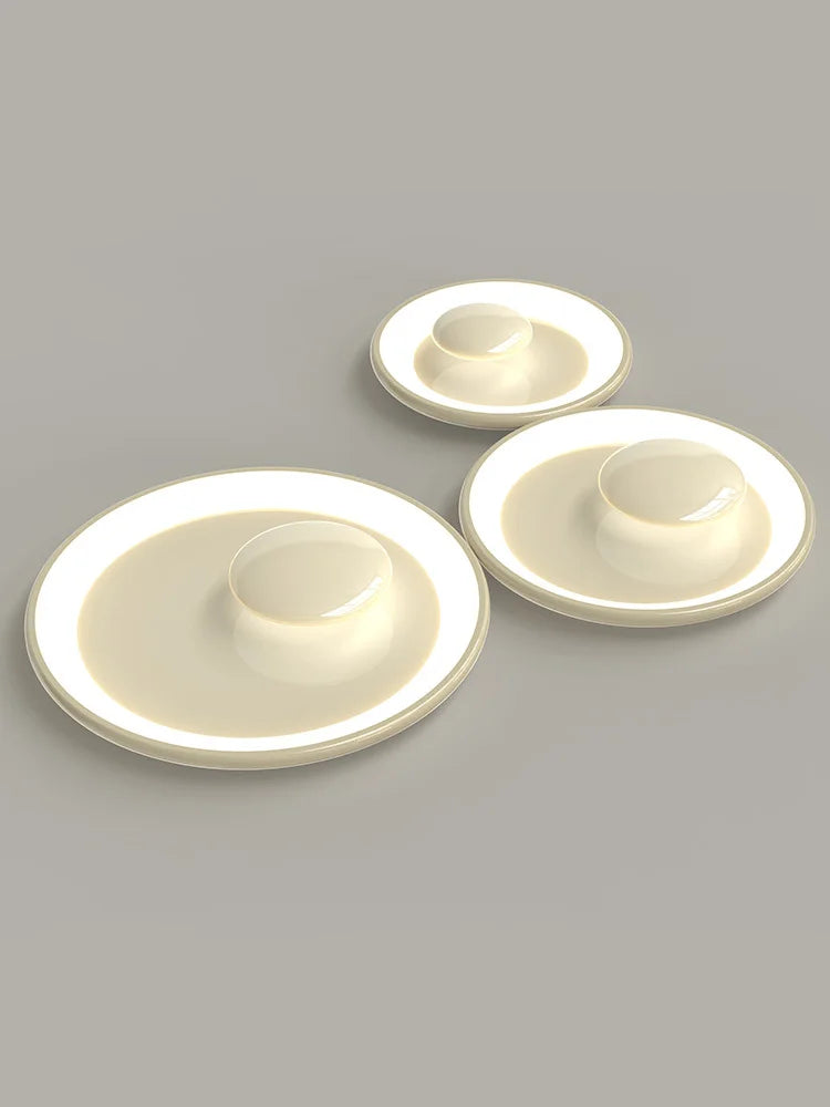 plafonnier led rond style crème variable avec télécommande - vue 6 sur 9