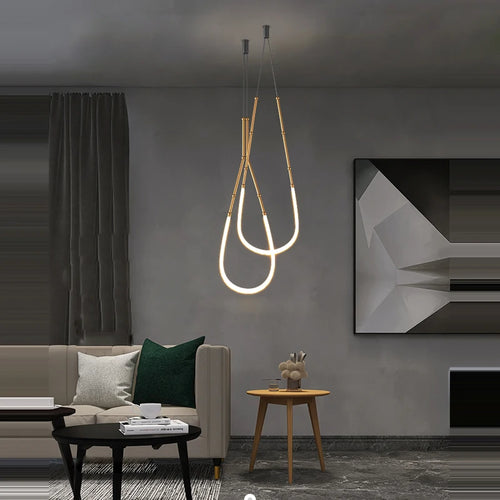 lustre art déco en métal noir avec éclairage led - vue 3 sur 16