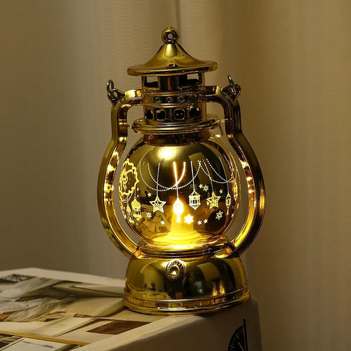 lampe à poser eid mubarak lanterne portable rétro pour décoration festive - vue 11 sur 13