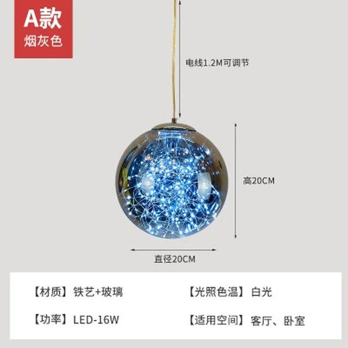 lustre nordique étoilé en verre pour décoration moderne - vue 19 sur 24