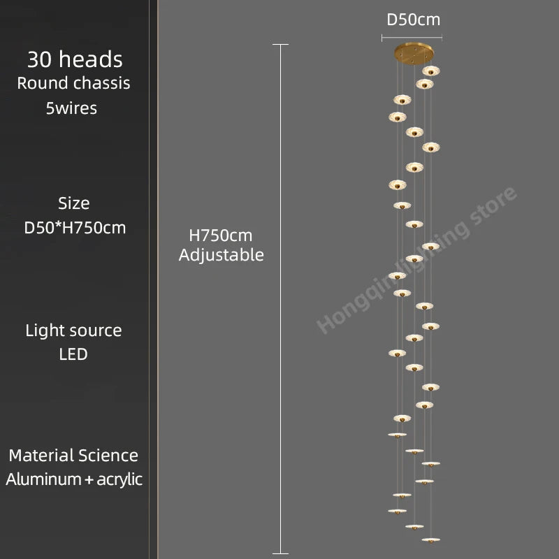 lustre moderne à led pour éclairage intérieur élégant - vue 18 sur 26