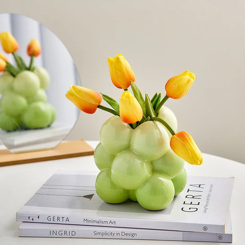vase moderne en céramique pour décoration florale élégante - vue 2 sur 9