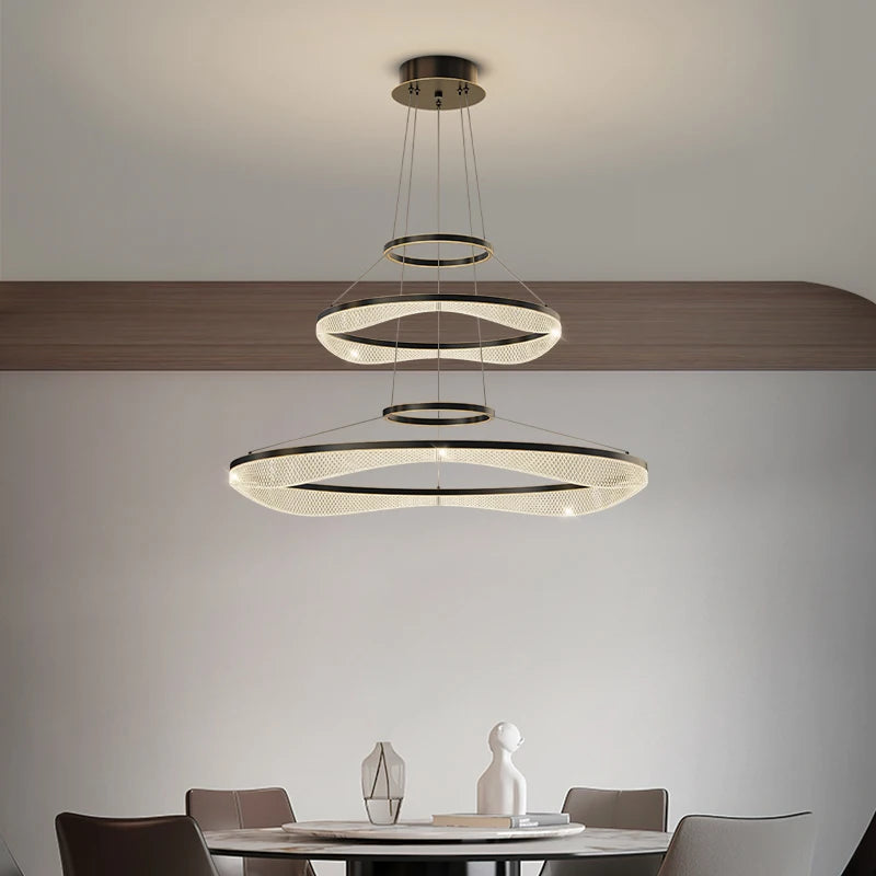 lustre suspendu en acrylique éclairage à led moderne - vue 3 sur 20