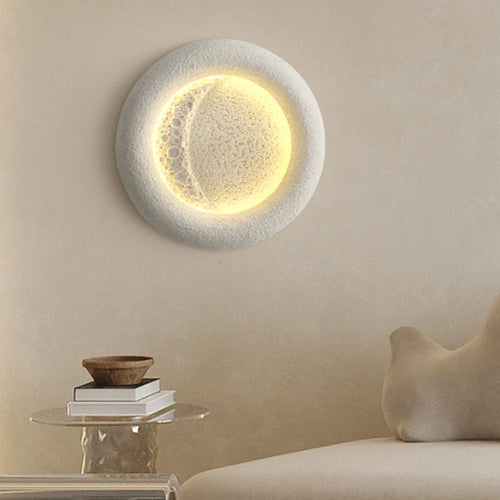 applique murale led ronde en forme de lune design art déco interchangeable - vue 2 sur 8