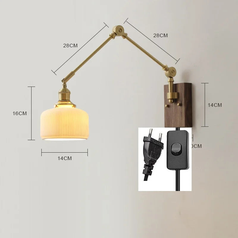 iwhd Applique murale led pivotante en cuivre avec interrupteur à chaîne - vue 20 sur 23
