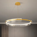lustre design led de luxe avec anneau simple dimmable