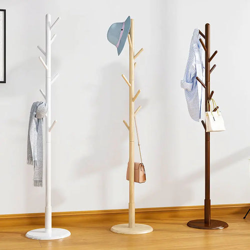 porte-manteau vertical en bois massif pour vêtements et accessoires - vue 3 sur 14