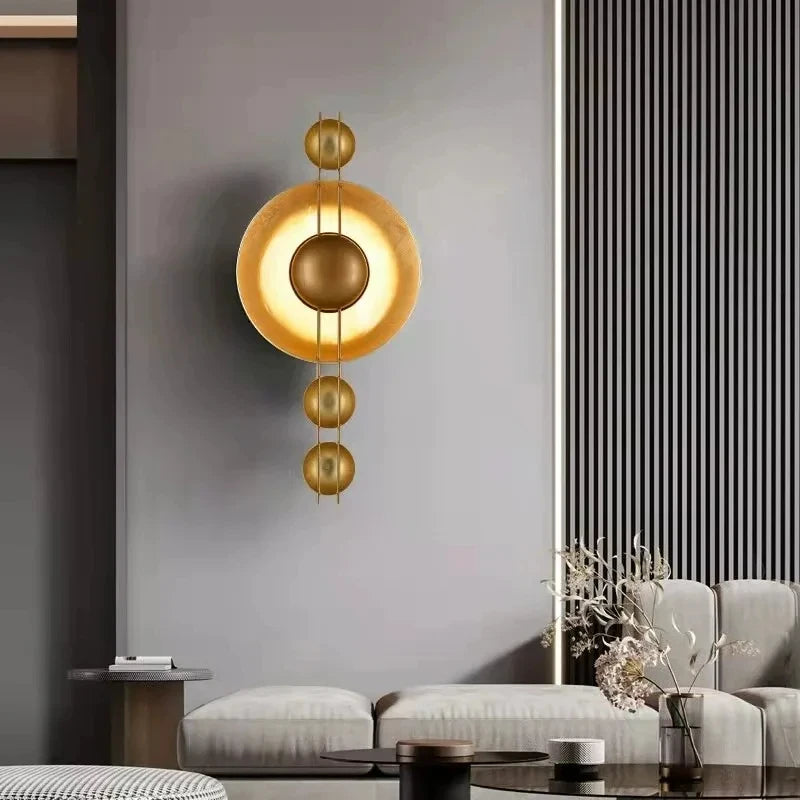 applique murale art déco en métal doré lampe créative - vue 3 sur 8