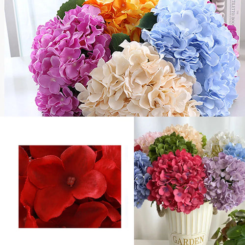 bouquet d'hortensias artificiels en soie pour mariages et décorations festives - vue 7 sur 19