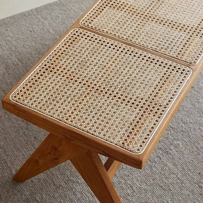 banc en rotin tressé style japonais ancien pour petit espace - vue 4 sur 18