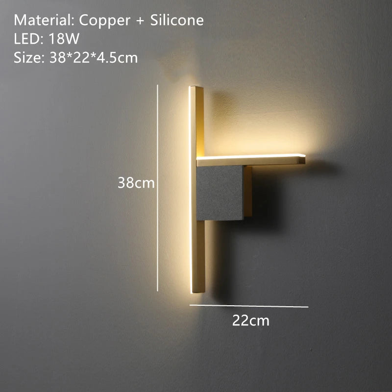 applique murale led moderne en laiton pour éclairage décoratif - vue 10 sur 14