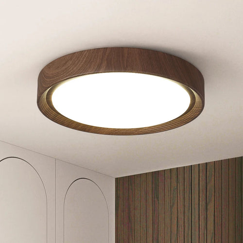 lampe led plafonnier minimaliste imitation bois créatif moderne - vue 4 sur 12
