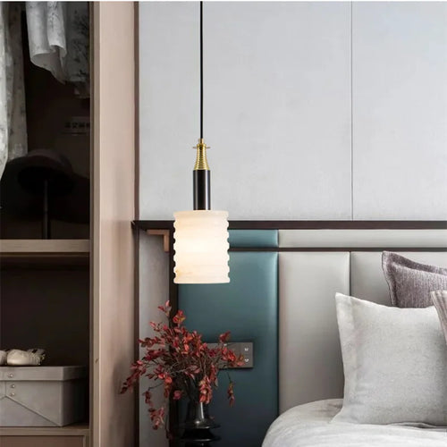 lustre en marbre chinois style moderne minimaliste pour restaurant et bar - vue 5 sur 7