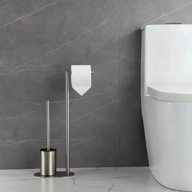 brosse de toilette en acier inoxydable avec support amovible - vue 1 sur 6