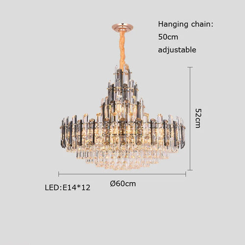 lustre suspendu en cristal à intensité variable design moderne - vue 10 sur 11