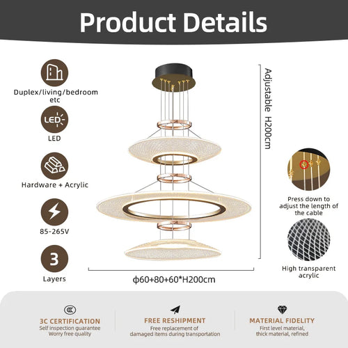 lustre suspendu en aluminium à led pour intérieur - vue 7 sur 12
