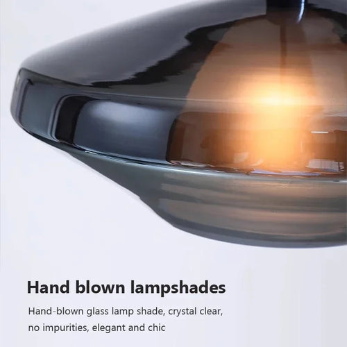suspension lumière led nordique avec abat-jour en verre - vue 10 sur 11