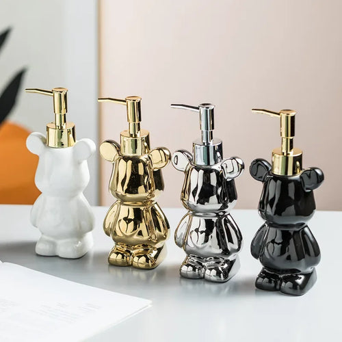 bouteille d'émulsion créative ours galvanisé distributeur 200 ml décoratif - vue 3 sur 10