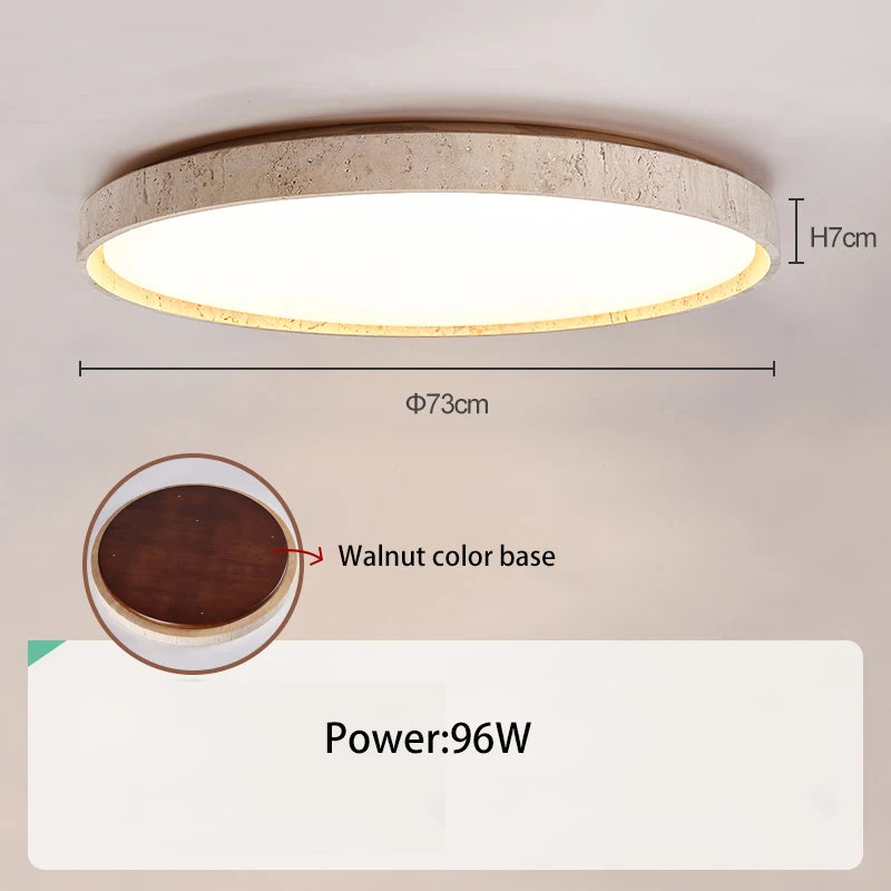 Led plafonnier pierre Downlight monté en Surface rétro luminaires noyer bûche bois couleur chambre salon grande lumière - vue 9 sur 13