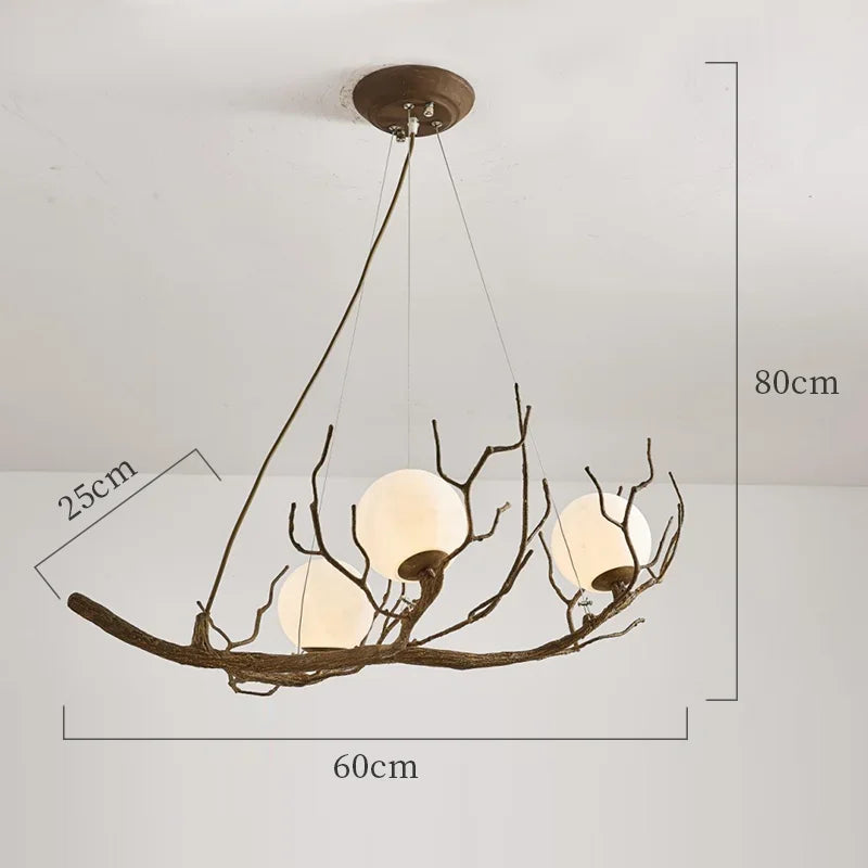 lustre suspendu en forme de branche d'arbre à led décor rétro - vue 8 sur 12