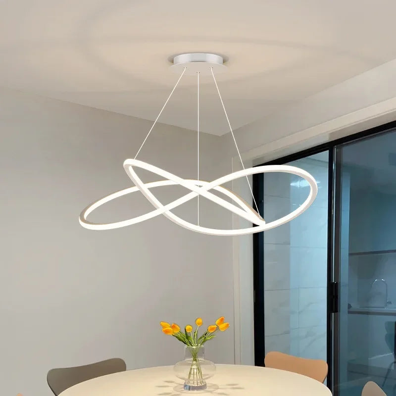 lustre moderne à leds pour décoration intérieure maison - vue 4 sur 12