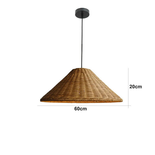 Suspension conique orientale en rotin - vue 18 sur 18