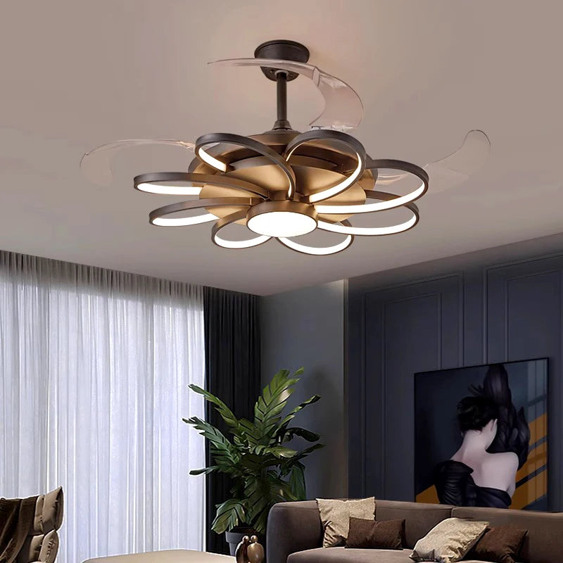 Plafonnier LED moderne avec ventilateur de plafond sans pales - vue 4 sur 12