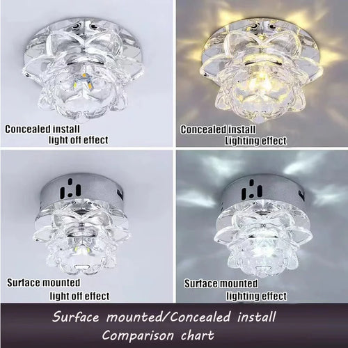 plafonnier led en cristal pour décoration intérieure moderne - vue 4 sur 7