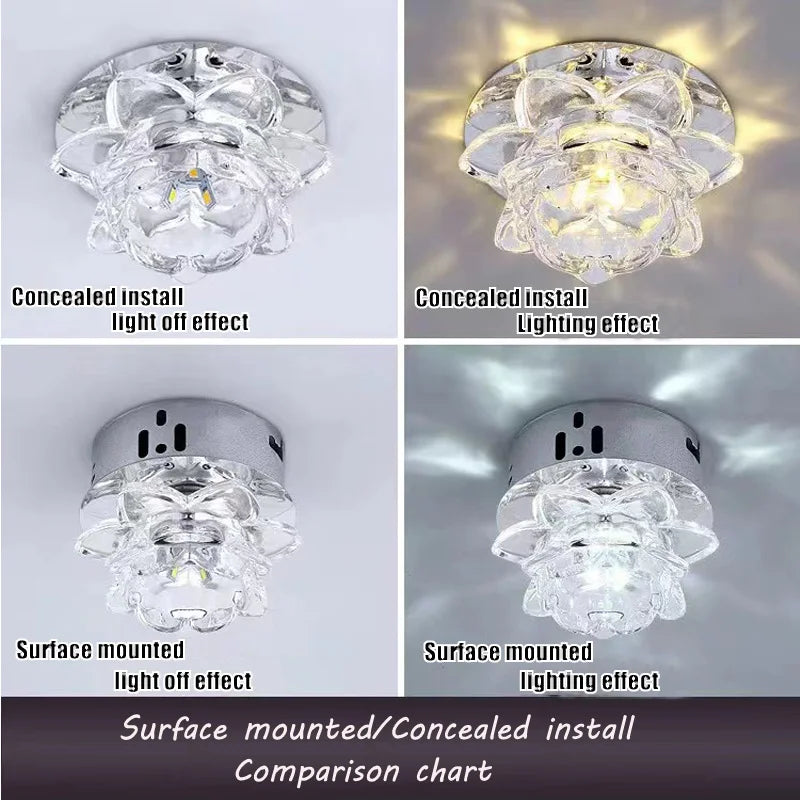 plafonnier led en cristal pour décoration intérieure moderne - vue 3 sur 7
