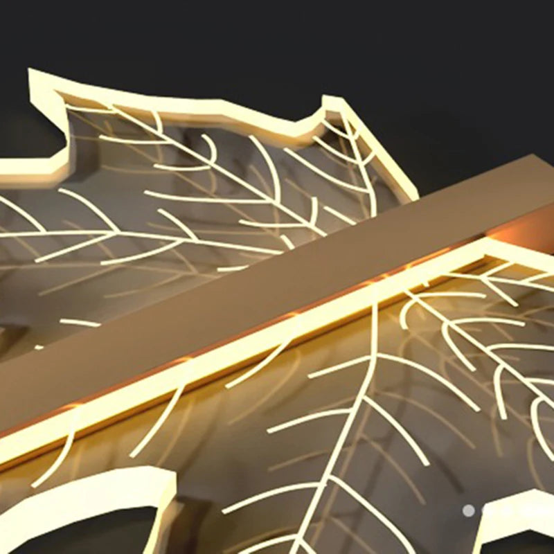 Modern Luxury Villa Maple Leaf Acrylic Chandelier Living Room, Hotel Lobby, Attic, Restaurant Light Luxury Decorative Chandelier - vue 5 sur 12
