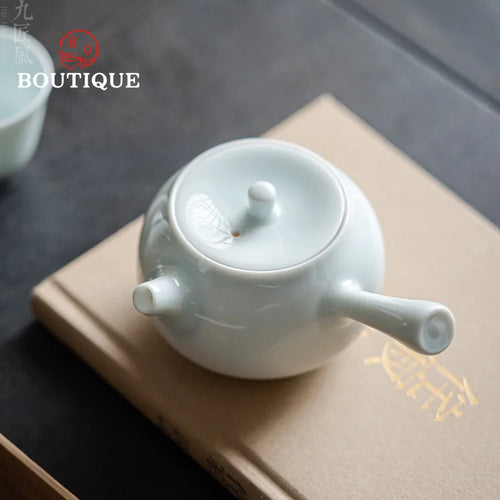 Théière japonaise artisanale céramique anse latérale 150ml filtre - vue 3 sur 7