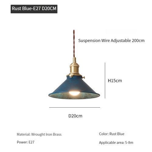 suspension loft luminaire vintage industriel avec abat-jour en métal - vue 12 sur 12