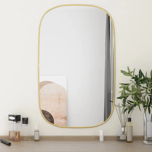 miroir mural élégant en métal doré 80x50 cm - vue 7 sur 7